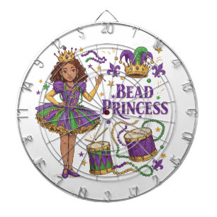 Perlenprinzessin - Mardi Gras Dartscheibe