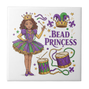 Perlenprinzessin - Mardi Gras Fliese