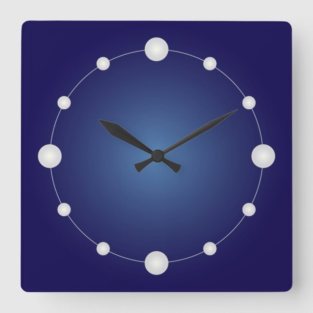 Perlenschnur Quadratische Wanduhr (Vorderseite)
