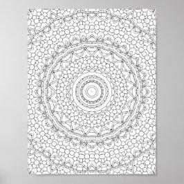 Perlenstern-Geometrie-Muster zum Ausmalen Design Poster