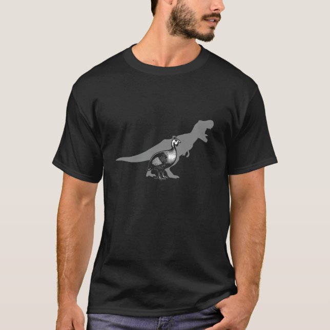 Perlhuhn Dinosaurier Dino Evolution T-Shirt (Vorderseite)