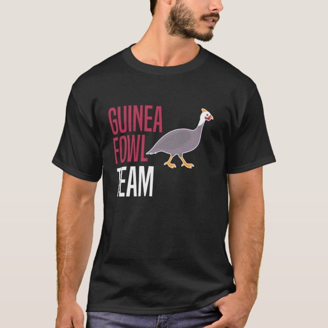 Perlhuhn-Huhn-Vogel-Team T-Shirt (Vorderseite)