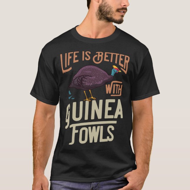 Perlhuhn Hühner Henne Bauer T-Shirt (Vorderseite)