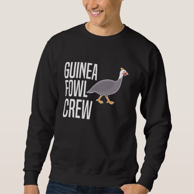 Perlhuhn-Hühner-Vogel-Crew Sweatshirt (Vorderseite)