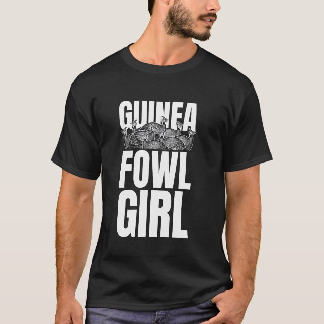 Perlhuhn Hühner Vogel Mädchen T-Shirt (Vorderseite)