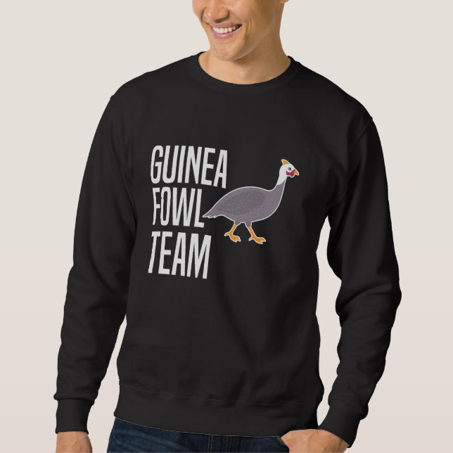 Perlhuhn-Hühner-Vogel-Team Sweatshirt (Vorderseite)