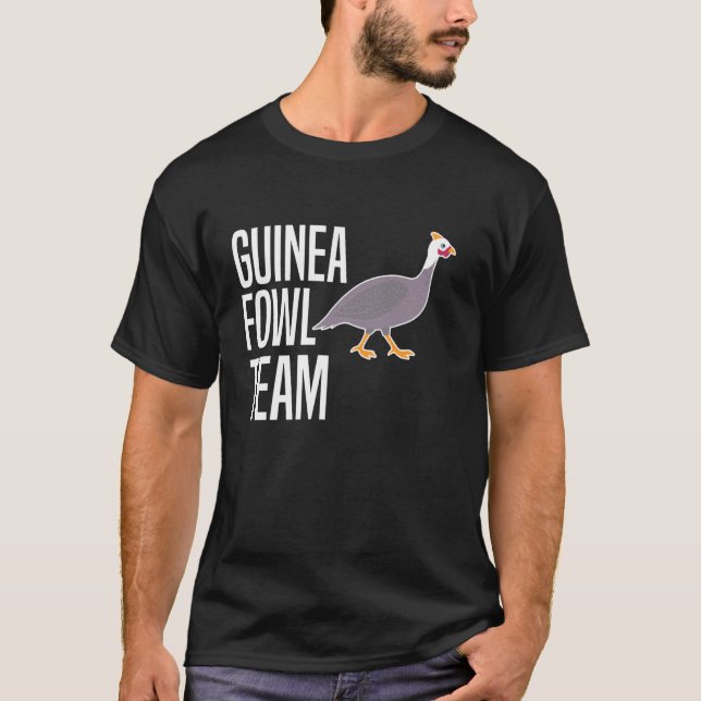 Perlhuhn-Hühner-Vogel-Team T-Shirt (Vorderseite)