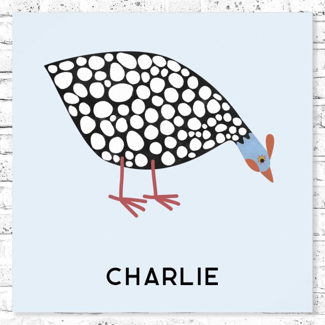 Perlhuhn Vogel Personalized Poster (Guinea Fowl personalized name fun poster)