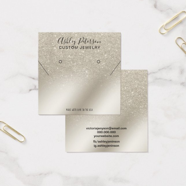 Perlhühner-Glitzer-Ohrring (Büro)