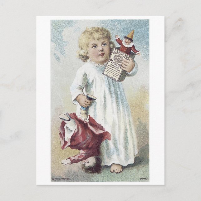 Perline Child mit Puppe Postkarte (Vorderseite)