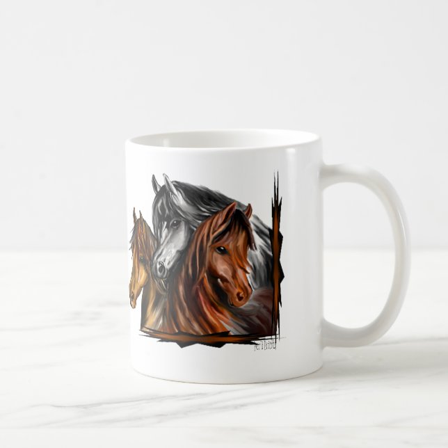 PerliPrints3Horsesz Tasse (Rechts)
