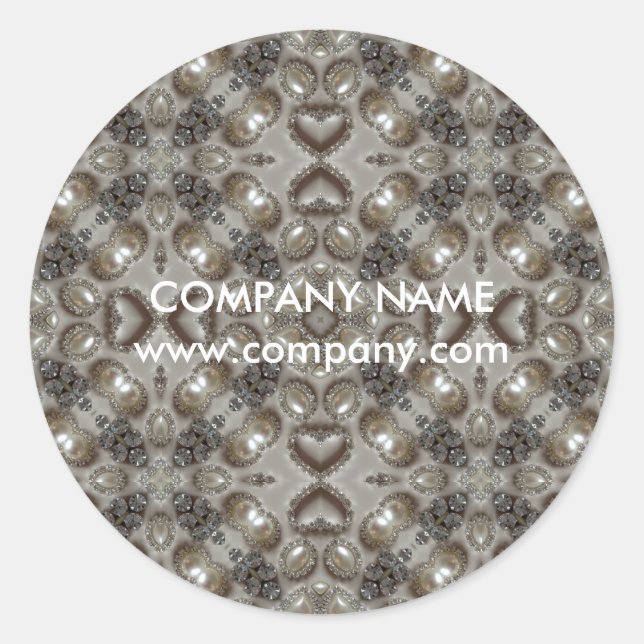 Perljuwelendesigner aus Kristall Runder Aufkleber (Vorderseite)