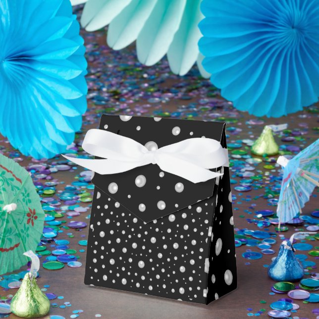 Perlmuster auf schwarzem Hintergrund Geschenkschachtel (Party)