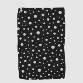 Perlmuster auf schwarzem Hintergrund Golfhandtuch