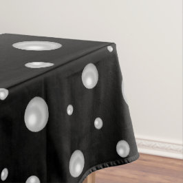 Perlmuster auf schwarzem Hintergrund Tischdecke