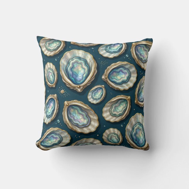 Perlmutt-Abalone-Gold-Austernschale Kissen (Vorderseite)