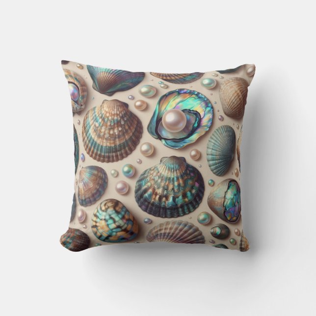 Perlmutt-Abalone-Gold-Austernschale Kissen (Vorderseite)