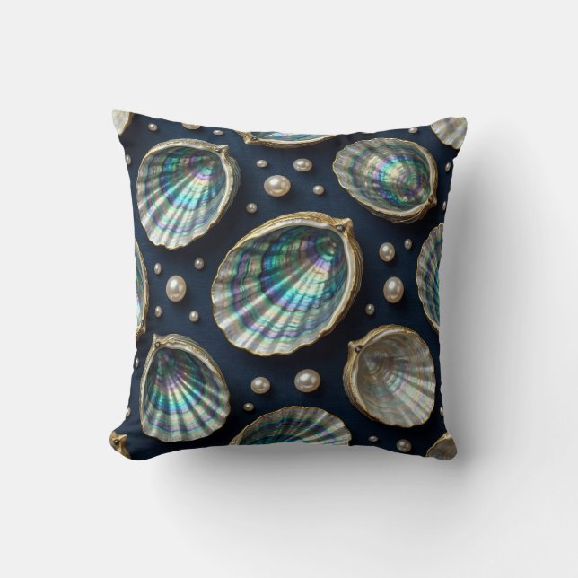 Perlmutt-Abalone-Gold-Austernschale Kissen (Vorderseite)