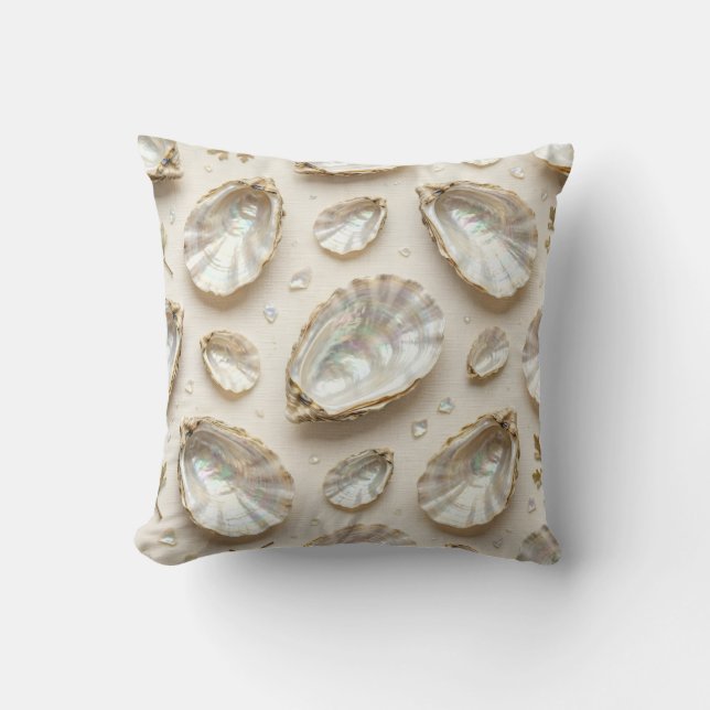 Perlmutt-Abalone-Gold-Austernschale Kissen (Vorderseite)