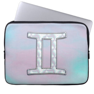 Perlmutt-Dekor Zwillinge-Sternzeichen-Symbol Laptopschutzhülle