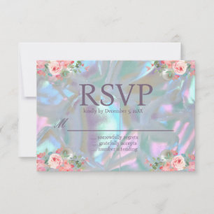Perlmutt-Irideszente elegante Hochzeits-RSVP Einladung