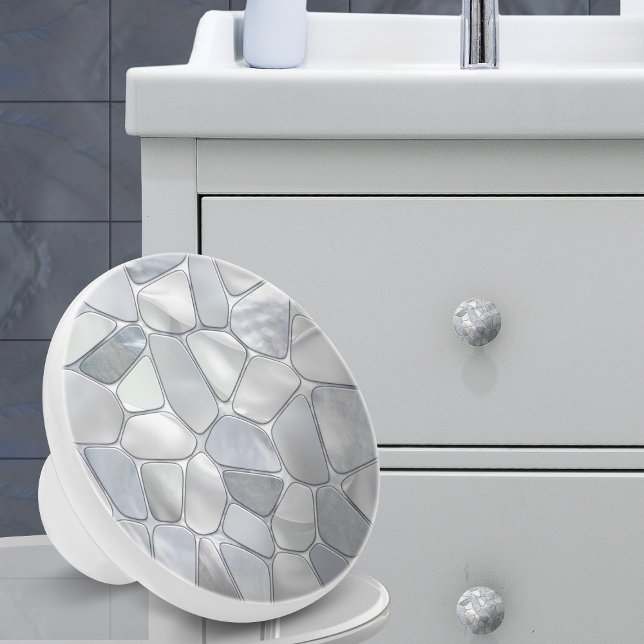 Perlmutter - Zell-Collage N17 Keramikknauf (Von Creator hochgeladen)