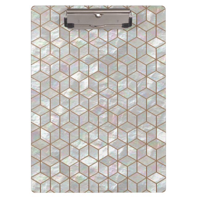 Perlmuttfliesen Klemmbrett (Vorderseite)