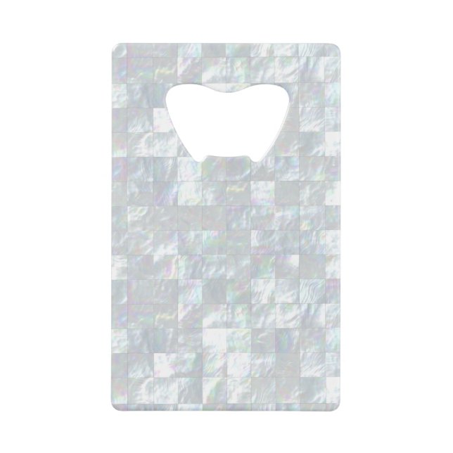 Perlmuttmosaik Geldkarten Flaschenöffner (Vorderseite)