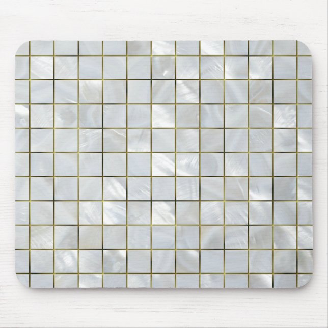 Perlmuttmosaik mit Goldfolien-Gitter Mousepad (Vorne)