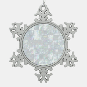 Perlmuttmosaik Schneeflocken Zinn-Ornament
