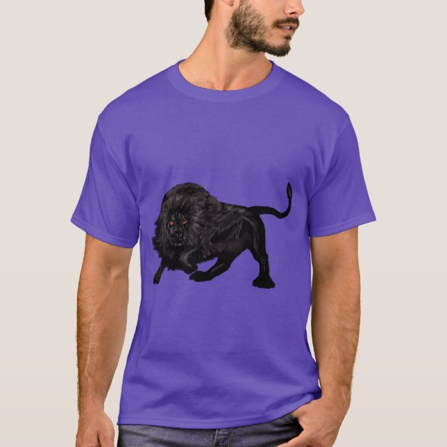 Perlschwarzer Löwe T-Shirt (Vorderseite)