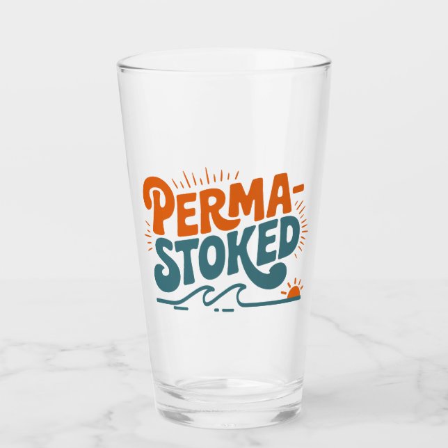 Perma-Stoked Wellen Glas (Vorderseite)