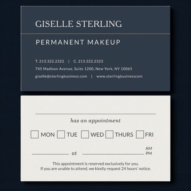 Permanent Makeup Office Appointment Reminder Visitenkarte (Von Creator hochgeladen)
