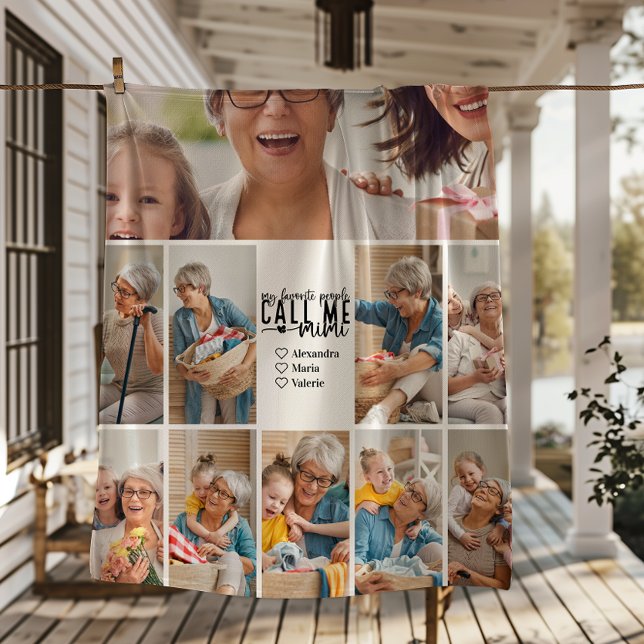 Peronalized 10 Photo Mimi Gift Fleece Blanket (Von Creator hochgeladen)