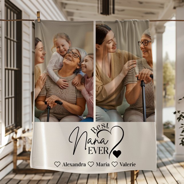 Peronalized 2 Photo  Best Nana Ever Minimalist Fleecedecke (Von Creator hochgeladen)