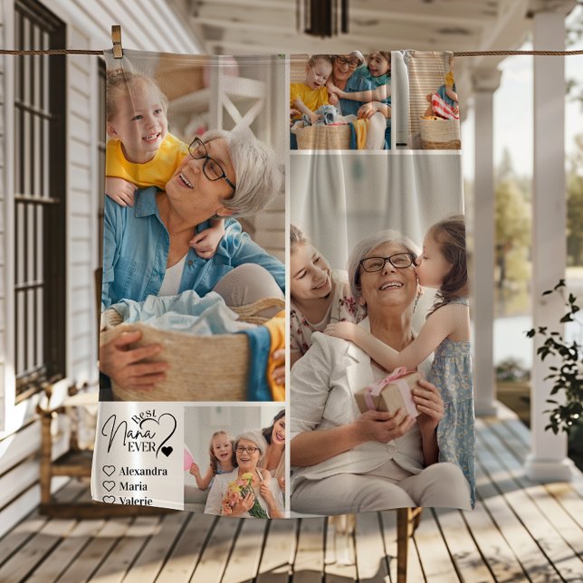 Peronalized 5 Photo Best Nana Ever Minimalist Fleecedecke (Von Creator hochgeladen)