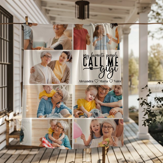 Peronalized 7 Photo Gigi Gift Fleecedecke (Von Creator hochgeladen)