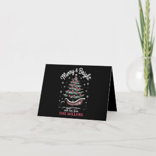 Peronalized Christmas Sleigh Tree Merry & Bright Karte