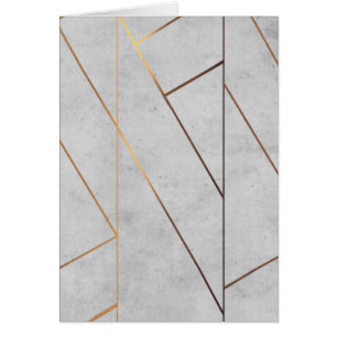 Peronalized Gray Marble Gold Geometric