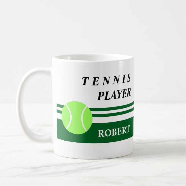 Peronalized Tennis Coffee Mug Kaffeetasse (Links)