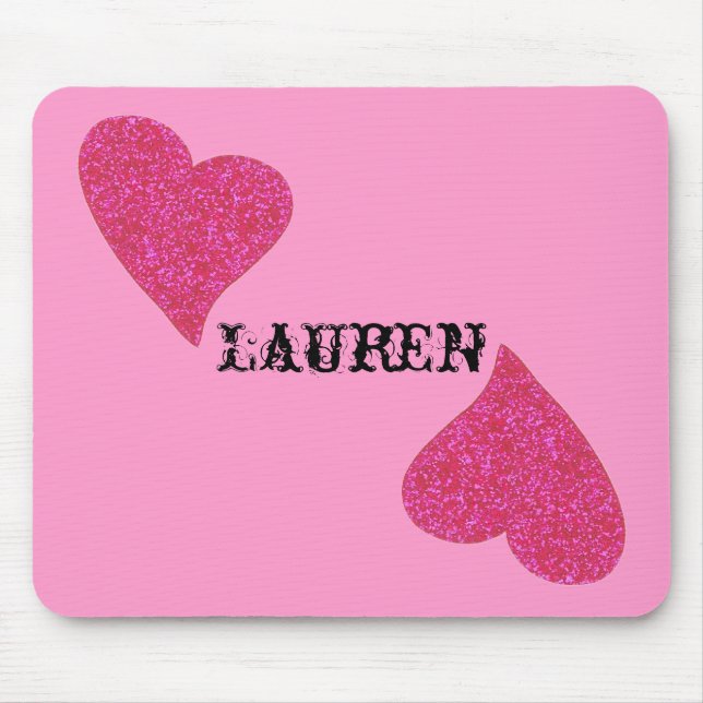 perosnalized Mausunterlage des Glitterherzens Mousepad (Vorne)