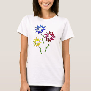 Perpetual Bloom Blume Art in Blau, Rot, Gelb T-Shirt