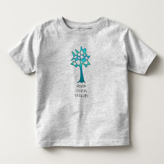 Perpetual Blue Green Tree Art "Growing" Kleinkind T-shirt (Vorderseite)