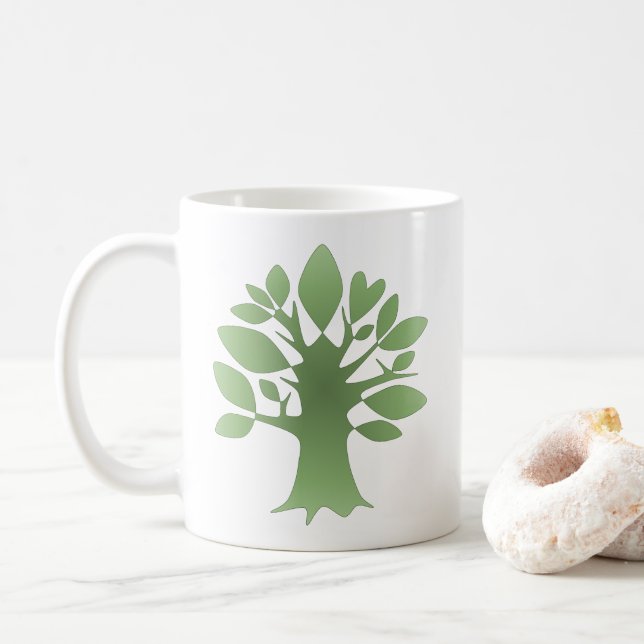 Perpetual Green Tree Liebe Infinity Line Art Kaffeetasse (Mit Donut)
