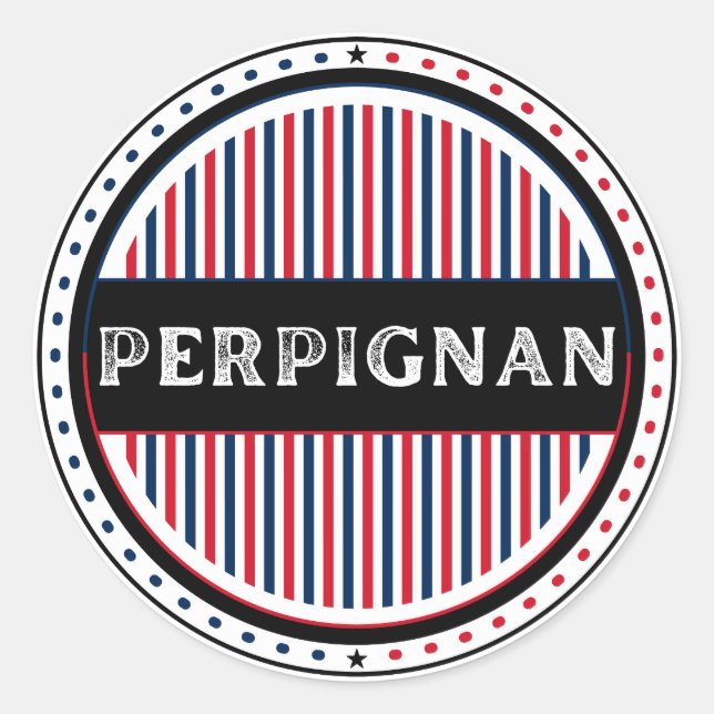 Perpignan City Pride Emblem – French Identity Runder Aufkleber (Vorderseite)