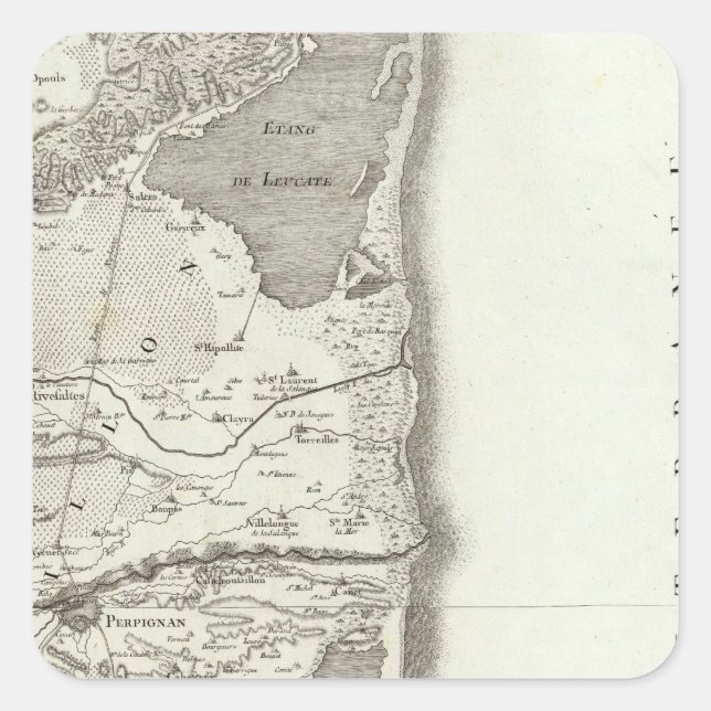 Perpignan Quadratischer Aufkleber (Vorderseite)