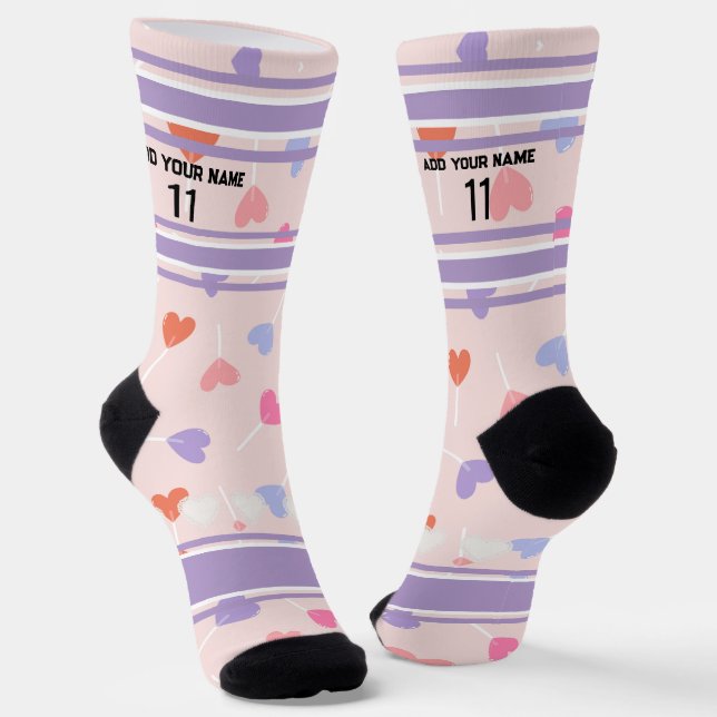 Perple- Name Number heart Socks Socken (Gewinkelt)
