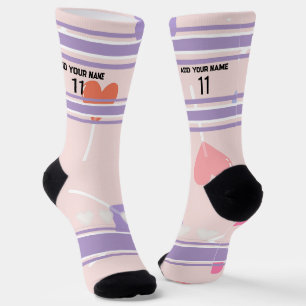 Perple & Pink- Name Nummer Herz Socken