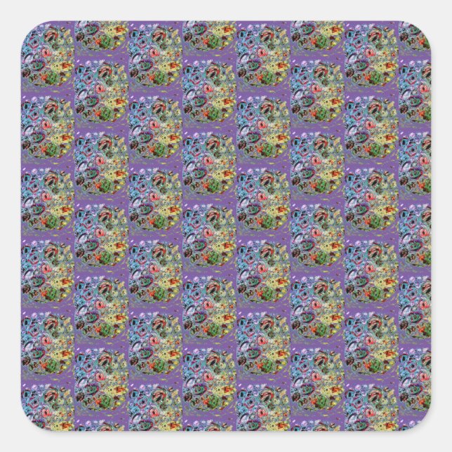 Perpule Passion Quadratischer Aufkleber (Vorderseite)