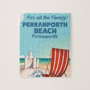 Perranporas Strand Vintages Strandposter Puzzle